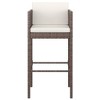 VidaXL Bar Stools 2 pcs with Cushions Brown Poly Rattan - 4 of 4
