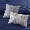 Sapphtopaz Bedding Comforter Set 8 Piece Watercolor Stripes Print Seersucker Channel Stitch Reversible Quilting Quilt Set - 3 of 4
