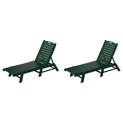 WestinTrends Poly Reclining Outdoor Patio Chaise Lounge Chair Adjustable (Set of 2)