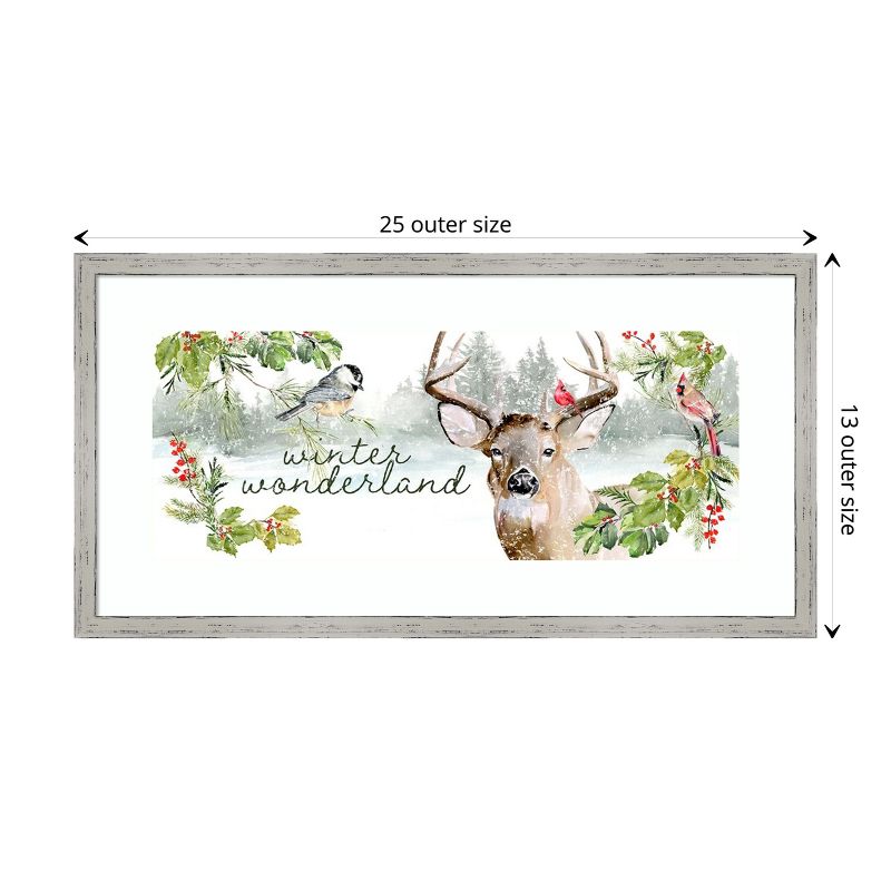 Amanti Art Holiday Deer Collection D by Jennifer Paxton Parker Wood Framed Wall Art Print 25 in. x 13 in., 4 of 6