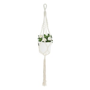Unique Bargains Macrame Plant Hanger Woven Cotton Indoor Outdoor Decorative - 1 of 4