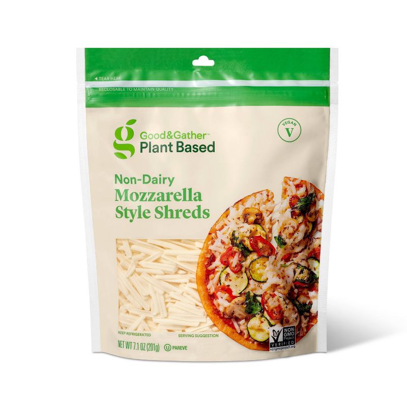 Plant Based Non-Dairy Mozzarella Cheese-Style Shreds - 7.1oz - Good &#38; Gather&#8482;, 1 of 9