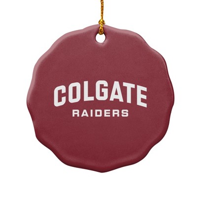 Colgate University Raiders Logo Porcelain Scalloped Holiday Christmas Tree Ornament
