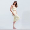 Dexmalle White Yoga Ribbed Knit Crisscross Back Crop Sports Removable Cups - 2 of 4