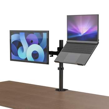 Stand Up Desk Store Universal Fit Fully Adjustable Swing Arm Clamp-On Desk Table Monitor Mount