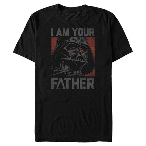 Men s Star Wars I Am Your Father Darth Vader Retro Portrait T Shirt Black 3X Large