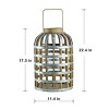 Decorative Wooden Lantern with Handle, Candle Holder Lantern with Silver Metal Frame for Indoor Outdoor, Garden or Wedding Décor – The Pop Home - 4 of 4