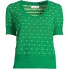 Lands' End Women's Fine Gauge Cotton Jacquard Scoop Neck Sweater - 3 of 4