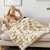 Itopfox Faux Fur Throw Blanket for Couch, Decorative Tie-Dye Plush Bubble Blanket - Super Soft & Cozy Fluffy Faux Rabbit Fur Blanket for Women Gift - 2 of 4