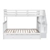 TiramisuBest Stairway Twin-Over-Full Bunk Bed with Twin size Trundle,Storage and Guard Rail for Bedroom,Dorm,for Adults Gray - 4 of 4