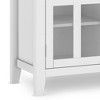 53" Solid Wood Tall Painted TV Media Stand with Two Central Drawers, Tempered Glass Doors and Cord Management for Living Room and Bedroom - 4 of 4