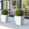 Metal Tapered Planter – Large Outdoor & Indoor Garden Plant Pot with Drainage Hole and Rubber Plug, Stylish Burnished Grey Finish for Home and Patio - 4 of 4