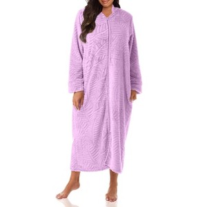 Just Love Womens Plush Zipper Lounger Solid Robe | Long Bathrobe Duster - 1 of 1
