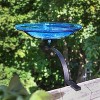 13.7" Reflective Crackle Glass Birdbath Bowl with Rail Mount Bracket Teal Blue - Achla Designs: Weather-Resistant, No Assembly Required - 3 of 4