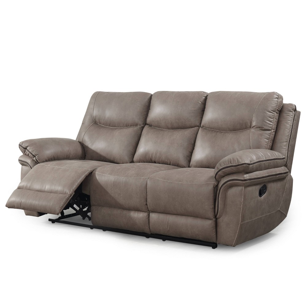 Isabella Upholstered Side Lever Recliner Sofa Sand - Steve Silver Co.