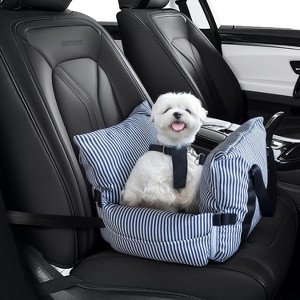 Hachikiko Versatile Pet Car Seat Bed - Expandable Dog Booster with Side Pockets & Safety Straps - 1 of 4
