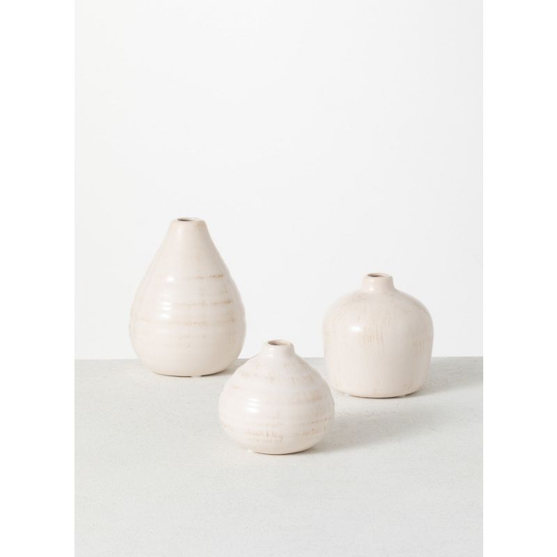 Sullivans Set 3 Small Ceramic Vases 3"H, 4"H & 5"H, 1 of 12