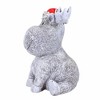 Roman 8.75 In Moose Pudgy Pal W/Santa Hat Statue Christmas Animal Garden Statues - 2 of 3