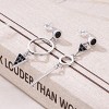 Asymmetric Triangle & Circle Earrings in Sterling Silver with CZ, Geometric Dangle Studs for Women - 4 of 4