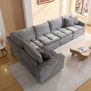 CAVINAS 4/5/6-Seater Modular Sectional Sofa,Cloud Couch Sectional,Conversible Sleeper Sofa for Living Room,3 Throw Pillows - 1 of 4