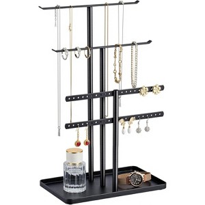 14.5-Inch Gold Jewelry Stand - Holds 80 Pieces, Sturdy Display for Necklaces & Bracelets - 1 of 4
