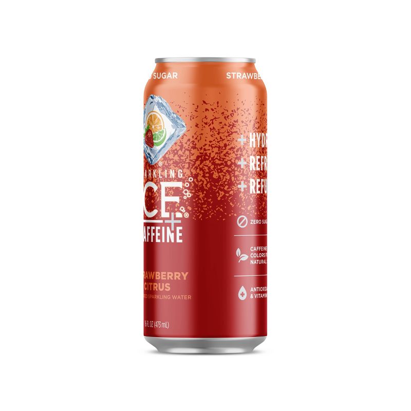Sparkling Ice + Caffeine Strawberry Citrus - 16 fl oz Can, 4 of 5