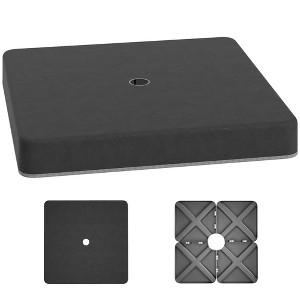 Outsunny 4 Piece Cantilever Umbrella Base Weight Set with Cover, Heavy Duty Outdoor Weights for Offset Umbrella Stand for 176 lbs Sand, Black - 1 of 4