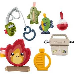 Fisher-Price Mini Me Moments Camp & Crinkle Gift Set, Fishing & Hiking Baby Learning Activity Toys - 7pc - 1 of 4
