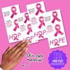 Big Dot of Happiness Pink Ribbon Hope Temporary Tattoos - Breast Cancer Awareness Support Event Favors - 12 Sheets (60 Tattoos) - 2 of 4