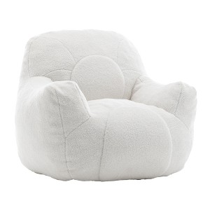 Dexmalle White Bean Bag Chair with Filler Lazy Sofa - 1 of 4