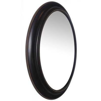 Antique Gold Beaded 34" Oval Wall Mirror
