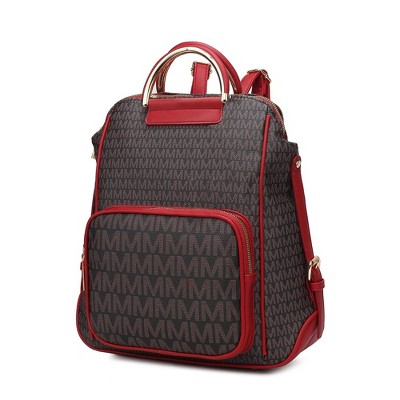 MKF Collection June Vegan Leather Travel Backpack M Logo Printed by Mia K