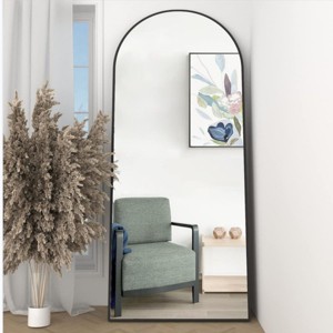Large Arched Wall Mirror,Full Size Mirror With Stand,Freestanding Mirror,Metal Arch Full Length Mirror,Floor Mirror Arched,Fitness Mirror-The Pop Home - 1 of 4