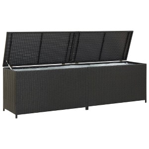 vidaXL Storage Chest Black Poly Rattan, Powder-Coated Steel Large - 1 of 2