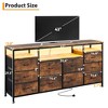 63" Fabric Entertainment Center with 10 Drawers | TV Stand for 65-75 Inch TVs | Multi-Functional Dresser & Chest of Drawers with Light - 3 of 4