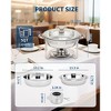 2/4/6-Pack 5QT Round Chafing Dish Set with Glass Lid & Drip Tray - Stainless Steel Buffet Warmers for Catering, Weddings, Banquets (Silver) - 2 of 4