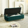 DSVIMOY Storage Ottoman, Upholstered Storage Ottoman with Safety Hinge, Ottoman Bench for Living Room & Bedroom, Green, 47.2"*18.9"*16.5" - 2 of 4