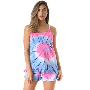 Just Love Tie Dye Pajama Short Set with Ruffle Detail | Womens PJ Set - 1 of 3