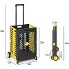 55L Foldable Outdoor Serving Carts with Wheels, Portable Updated Utility Tools with Lid Rolling Crate - The Pop Home - 3 of 4