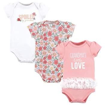 Hudson Baby Infant Girl Cotton Bodysuits, Grandmas Love Tutu