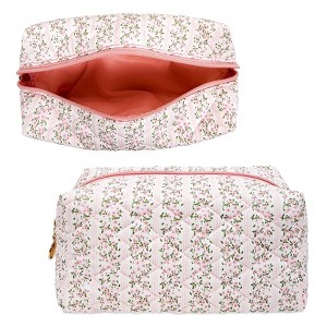 Wrapables Floral Quilted Makeup Bag for Cosmetics, Toiletries, Travel - 1 of 4