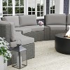 Martha Stewart Bedford Set of 2 Indoor-Outdoor Modular Patio Curved Sectional Sofa Seats and Side Table in Rattan Wicker with All-Weather Cushions - 2 of 4
