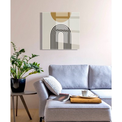 Retro Mountain Sunrise Abstract Acrylic Wall Art, 27" x 27"