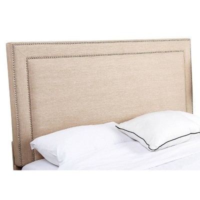 Ariel Nailhead-trim Linen Headboard - Wheat (Full/Queen) - Abbyson Living