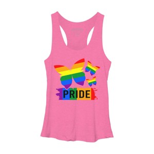 Adult Design By Humans Rainbow Butterflies Rainbow Pride By dnlribeiro88 Racerback Tank Top - 1 of 2