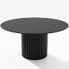 Dovelina Mid-Century Round Dining Table Wood Kitchen Table Modern Dining Room Table for 4 People - Black - 4 of 4
