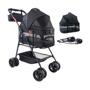 Itopfox 3-in-1 Pet Stroller for Small Dogs & Cats, Detachable Carrier, Lightweight & Portable, Easy Folding, Max Load 33 lbs, Travel-Friendly Design - 1 of 4