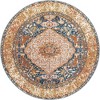 Unique Loom Outdoor Traditional Area Rug (Navy Blue and Light Pink) - 3 of 4