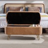 Lycvki Modern Storage Ottoman Bench with Gold Legs for End of Bed - 4 of 4