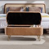 Lycvki Modern Storage Ottoman Bench with Gold Legs for End of Bed - image 4 of 4